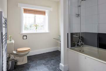 The spacious family bathroom. There are six bath or shower-rooms in this fabulous house.