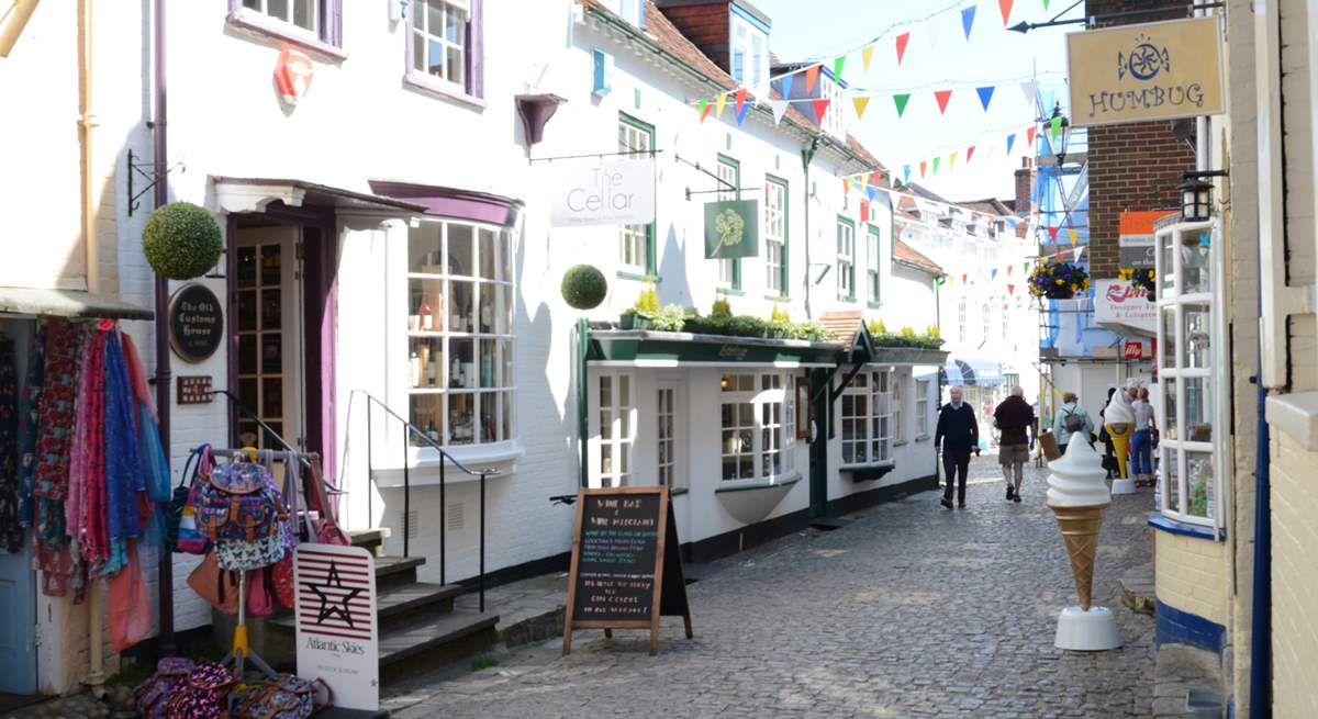 The pretty Georgian town of Lymington has a Saturday market and picturesque quayside.