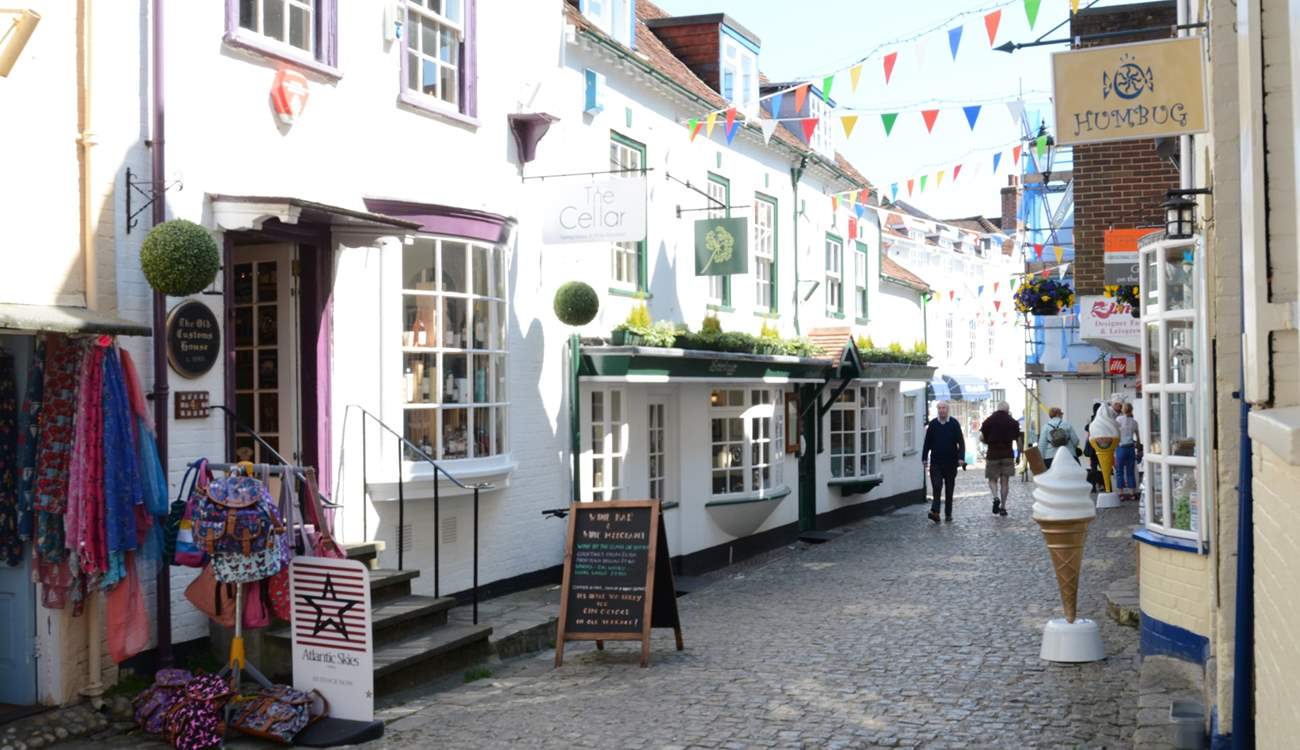The pretty Georgian town of Lymington has a Saturday market and picturesque quayside.