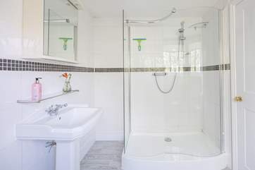 The en suite shower room for bedroom 6.