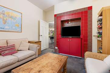 The play-room has TV, DVD player, books, games and an Xbox 360 to keep all the family entertained.