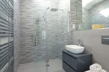 The smart en suite shower-room in the annexe.