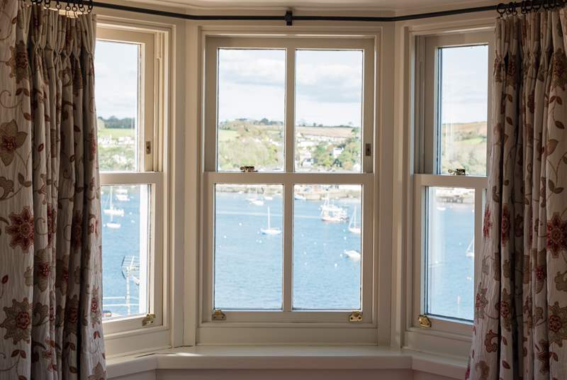 The bay window in Bedroom 1 frames the wonderful view.