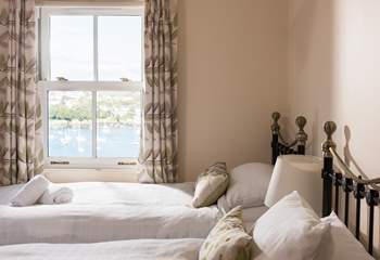 Relax in bed with a morning cup of tea and watch the boats out on the water.