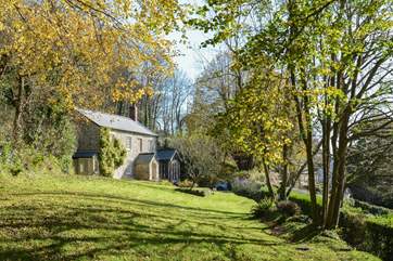 This is the pretty and private setting for the cottage.
