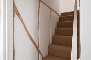 The stairs are beautifully restored and quite narrow.