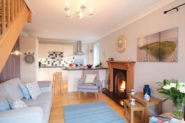 An open fire for cosy evenings.