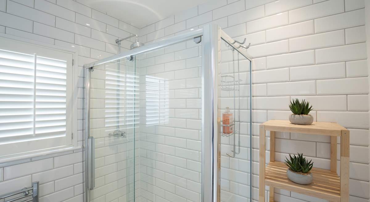 The shower-room with a large and spacious shower cubicle.