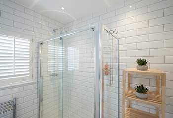 The shower-room with a large and spacious shower cubicle.