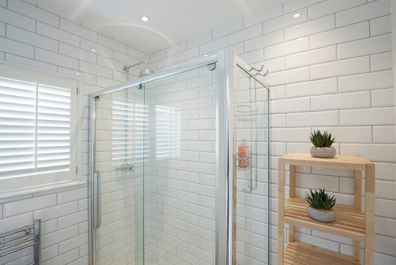 The shower-room with a large and spacious shower cubicle.