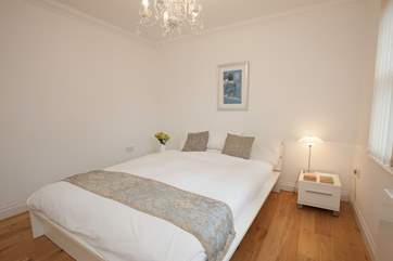 The second double bedroom also with sea views.
