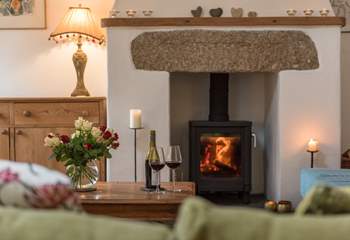 The wood-burner gives out a glorious heat making this cottage a perfect retreat at any time of the year. 