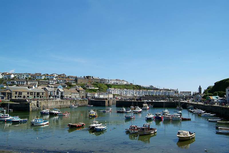 Porthleven's enchanting harbour with its many great restaurants, cafes and shops. 
