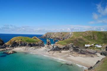Kynance Cove is one of the many amazing coves on the nearby Lizard Peninsula.