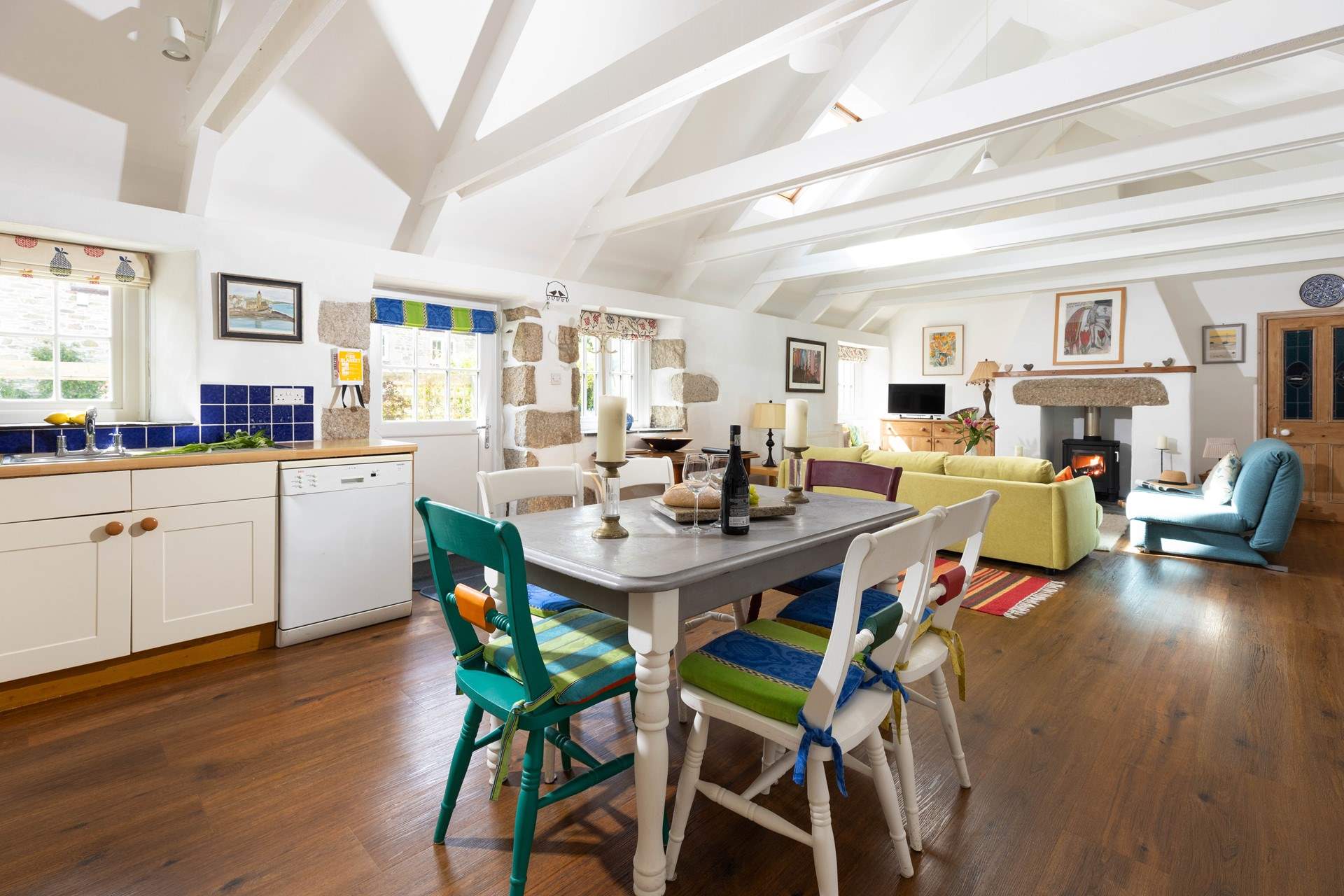 Spacious and light, the beautifully appointed living area.