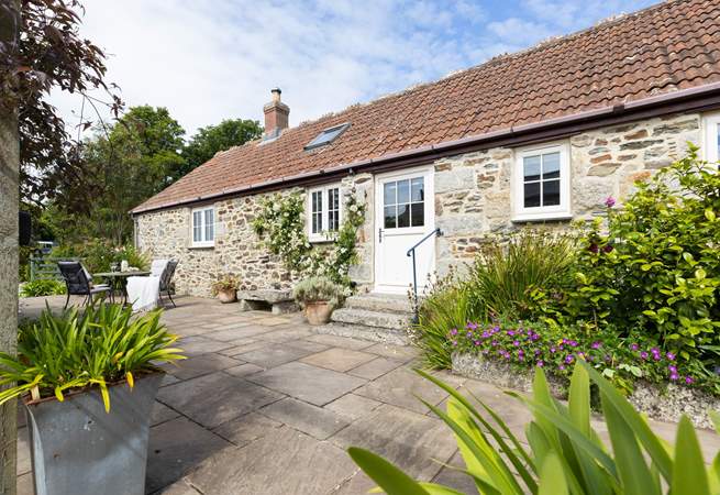 Lavender Barn with private terrace looking out over the beautiful garden.