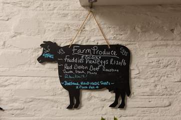 A nod to the surrounding farmland, where the owner keeps and breeds Red Devon Cattle.