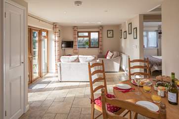 The open plan interior is perfect for spending holiday time together.