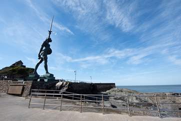 The infamous 'Verity Statue' by Damien Hirst at Ifracombe, just a ten minute drive away.