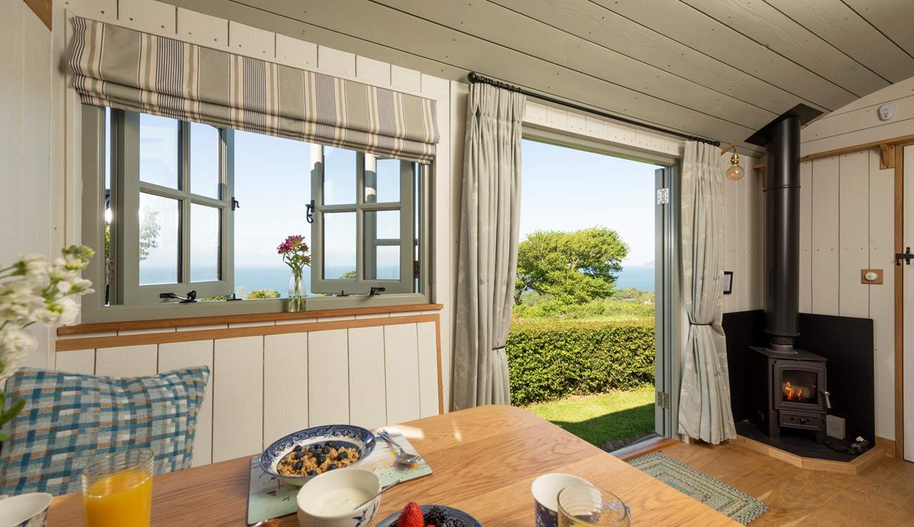 The warming wood-burner will keep you toasty whatever the weather.