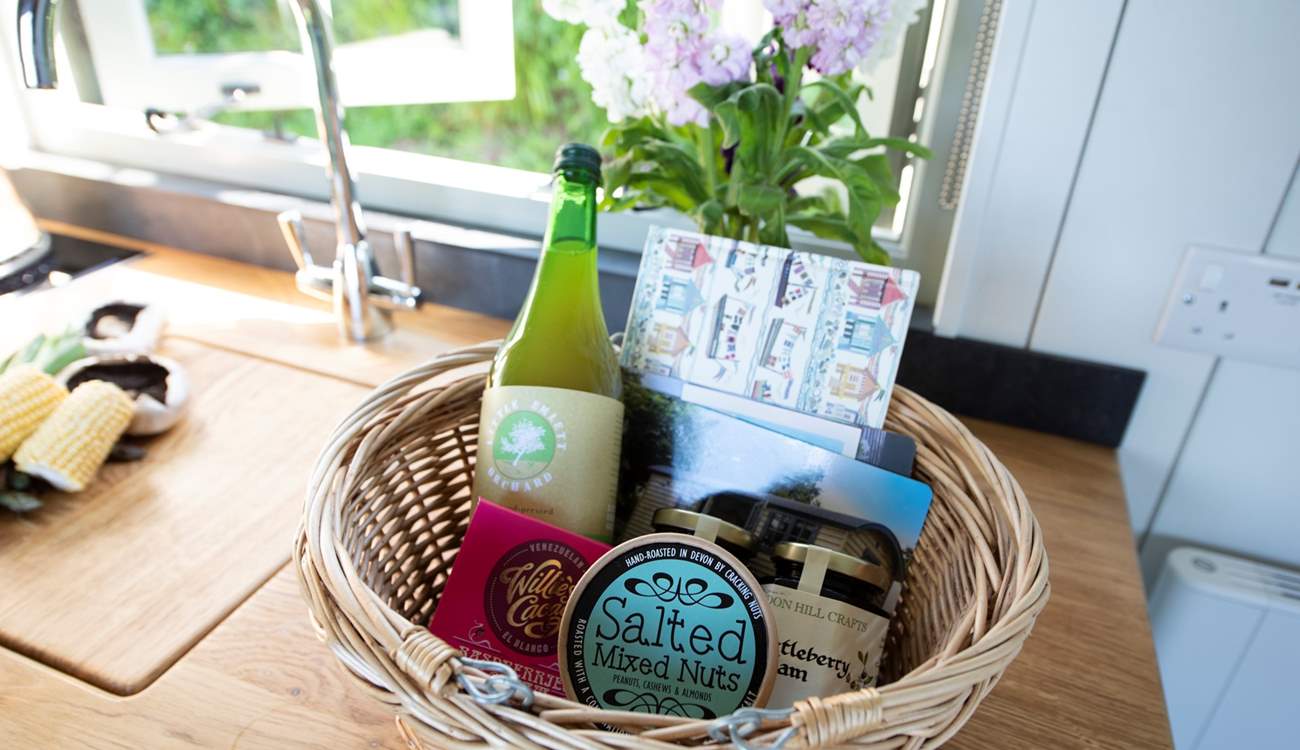 The lovely owner kindly leaves a selection of goodies as a welcome hamper.