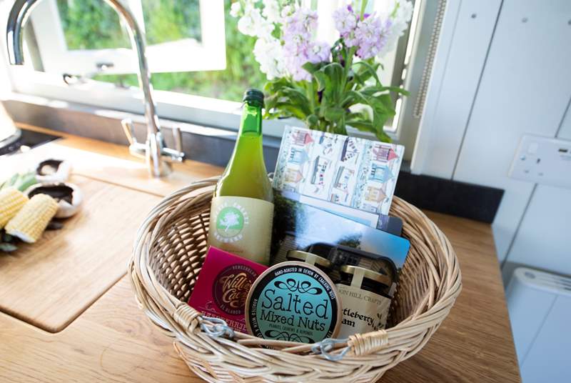 The lovely owner kindly leaves a selection of goodies as a welcome hamper.