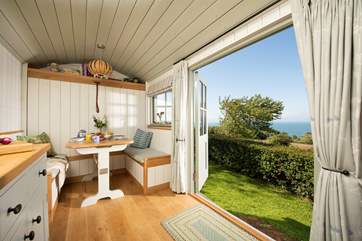 This fabulous shepherd's hut is surprisingly spacious.