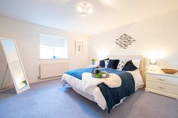 The double bedroom, with access to the Jack and Jill bathroom.