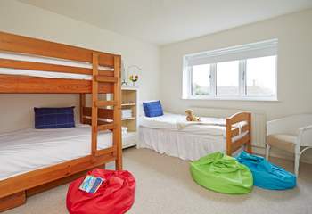 The twin bunk-room is ideal for children, and also has access to the shared bathroom.