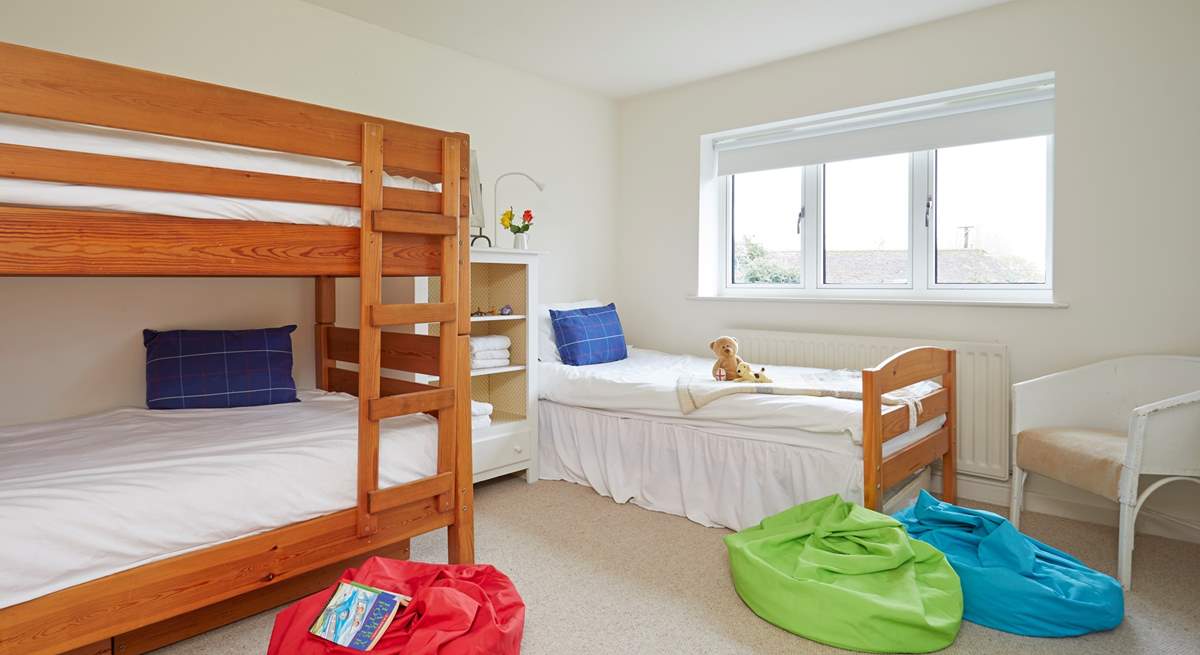 The twin bunk-room is ideal for children, and also has access to the shared bathroom.