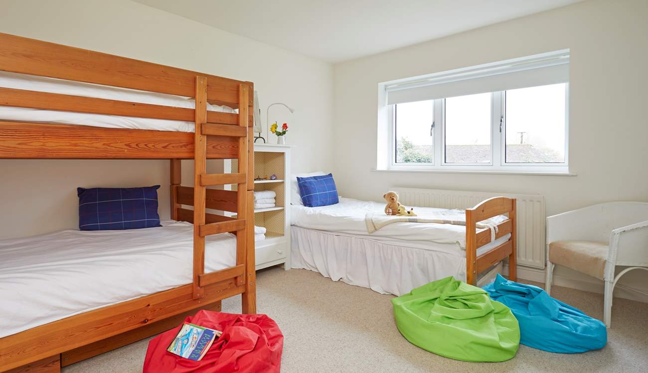 The twin bunk-room is ideal for children, and also has access to the shared bathroom.