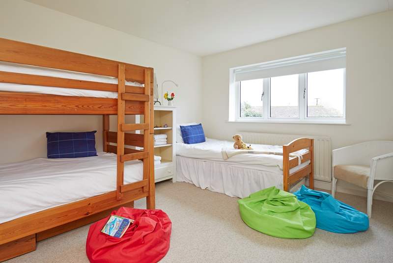 The twin bunk-room is ideal for children, and also has access to the shared bathroom.