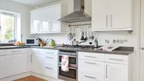 The kitchen with all the modern appliances to make a tasty meal.