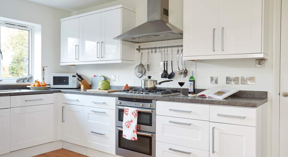 The kitchen with all the modern appliances to make a tasty meal.