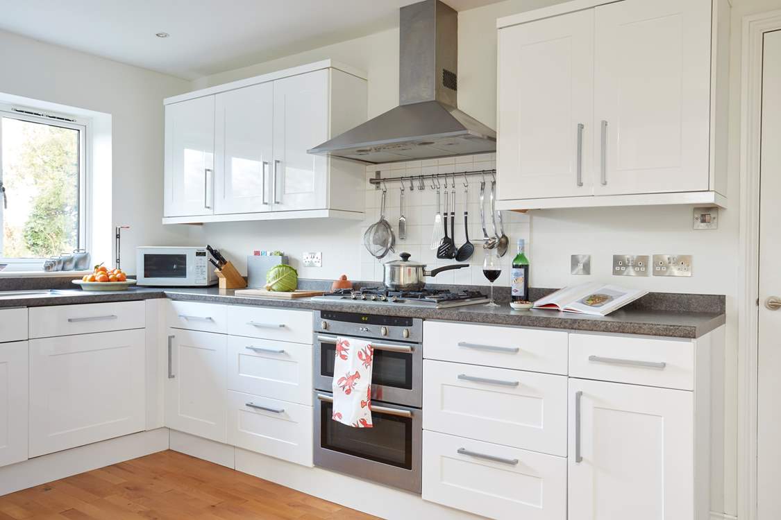 The kitchen with all the modern appliances to make a tasty meal.