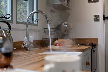 It wouldn't be luxury glamping without running hot water.