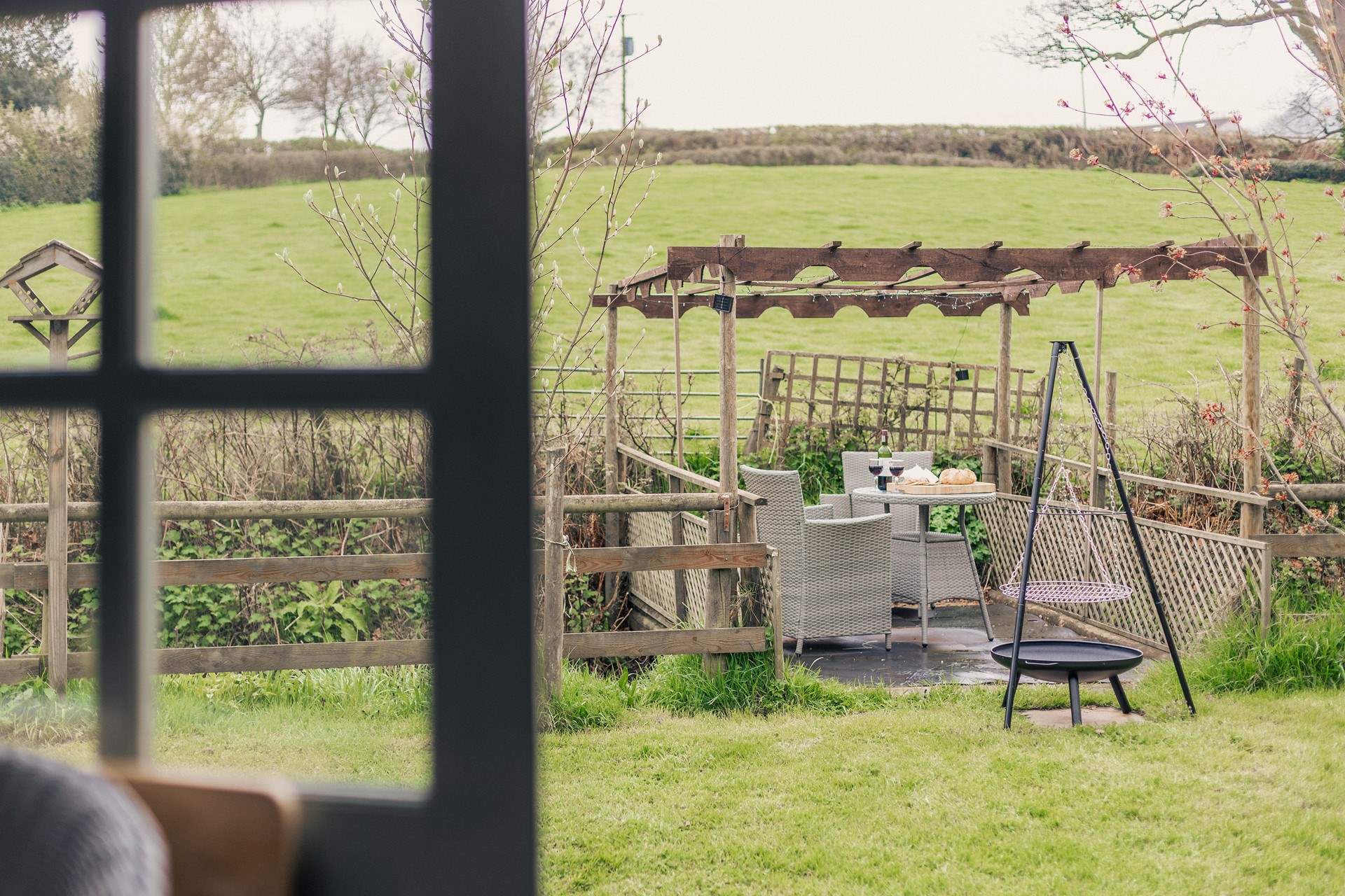 Dine alfresco on the sweet little bridge.