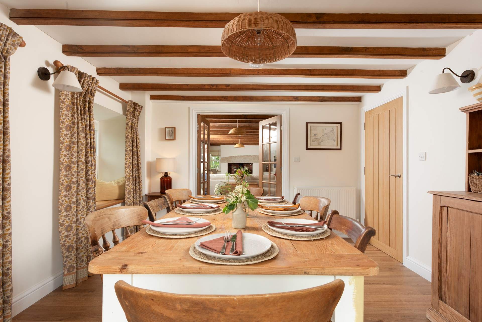 The dining space.