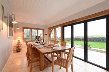 The oak framed dining-room.