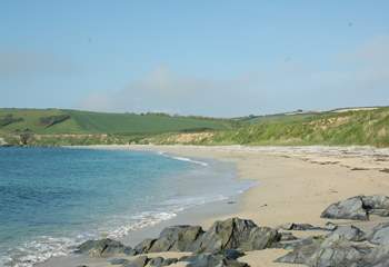 The lovely sandy beach at Towan is a 10 minute stroll from the house.