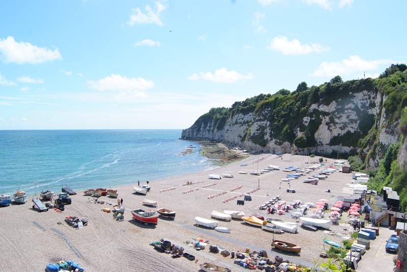 There are many lovely fishing villages and seaside towns along the east Devon Jurassic Coast. So much to explore and fabulous coastal path walks.