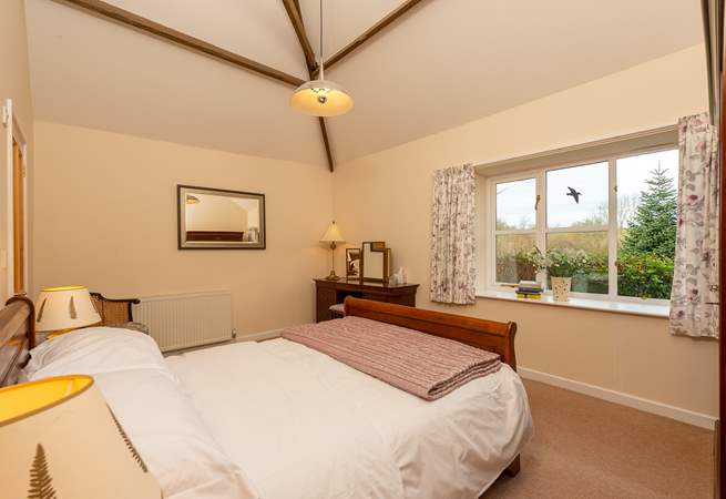 The master bedroom is another wonderfully sized room, over looking the garden. (new bed for 2021 - new image to follow)