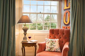 A lovely spot to sit and enjoy the Cornish sunshine streaming through the windows.