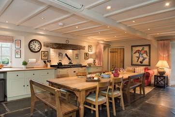 The kitchen really is the heart of the home with its slate floor and toasty Aga.
