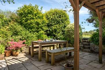 Make the most of the Cornish sunshine by taking your meals alfresco style.