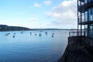 There are fabulous water views from the sitting/dining-room.