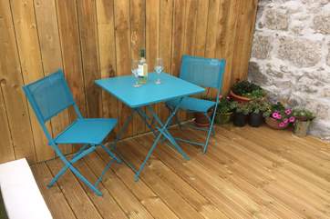 Enjoy a glass of wine on the terrace.