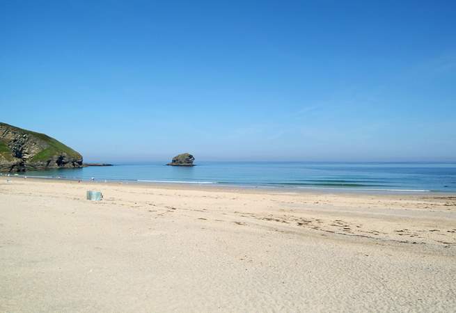 Portreath beach has golden sands.