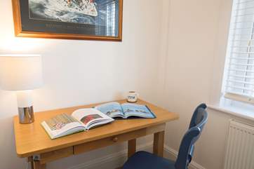 The study is a lovely quiet area to sit, read or to write postcards to friends and family back home.