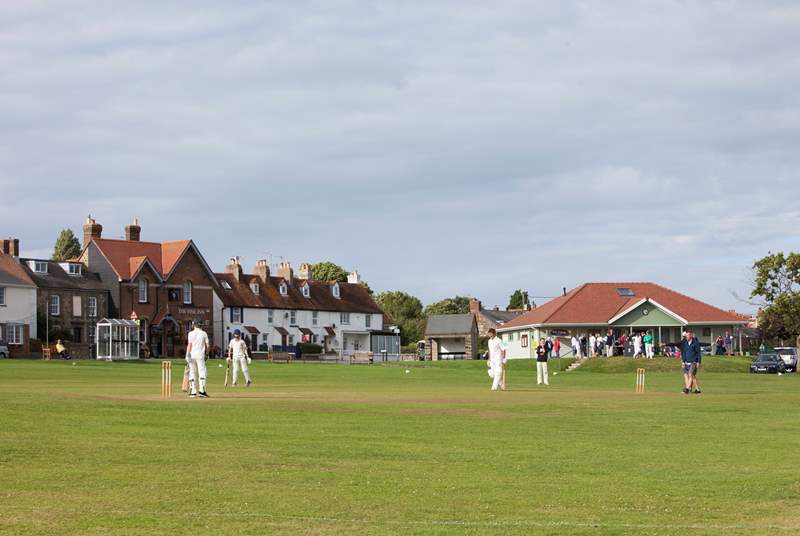 The local cricket team play weekly on the village green.